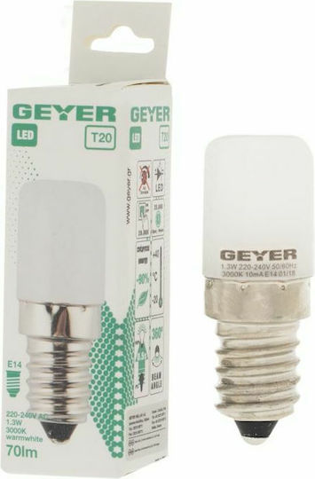 Geyer LED-Lampe 1.3W für Fassung E14 und Form T20 Warmes Weiß 70lm