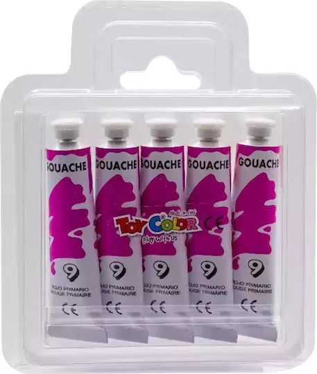 Toy Color Gouache Τέμπερες Ζωγραφικής Magenta Red σε Σωληνάριο 12ml 5τμχ