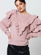 Rut & Circle Women's Long Sleeve Sweater Pink