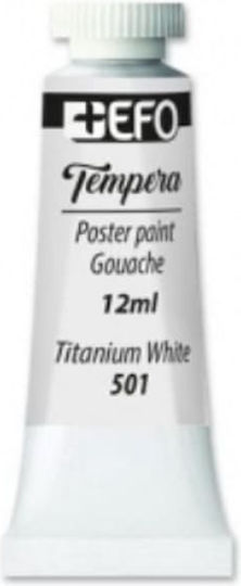 +Efo Tempera Poster Paint Τέμπερα Ζωγραφικής Titanium White 501 σε Σωληνάριο 12ml