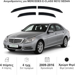 Heko Σετ Ανεμοθραύστες Μπροστινοί και Πίσω Σκούρο Φιμέ για Mercedes-Benz E Class 4τμχ 23275