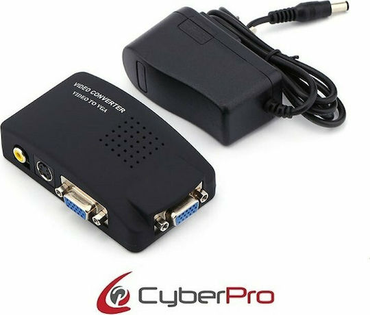 CyberPro Μετατροπέας RCA / S-Video / VGA female σε VGA female (CP-AV10)