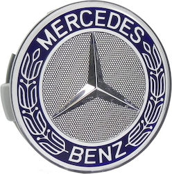 Auto Gs Τάπα Κέντρου Ζάντας Mercedes Benz Καπάκια Ζαντών Mercedes Σε 3 Διαστάσεις με Εσωτερική Διάμετρο 68mm Μαύρο 1τμχ