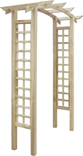 Wooden Garden Arch with Square Grid Design in Beige Colour 150x60x210cm