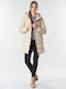 Only Women's Long Puffer Jacket for Winter with Hood Humus