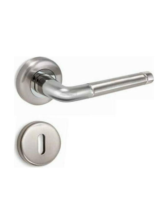 Conset Lever Middle Door with Rosette C1255 C1255RORS05S04 Pair with Rosette Nickel / Chrome