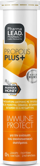 Pharmalead Immune Protect Propolis Plus+ Supplement for Immune System Support 20 Effervescent Tablets Lemon