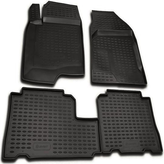 Novline Satz Vorder- und Hintermatten Wannenartig 4Stück aus TPE für Chevrolet Captiva 2006-2011 Schwarz
