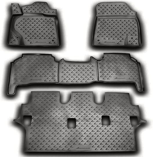 Novline Satz Vorder- und Hintermatten Wannenartig 4Stück aus TPE für Lexus LX 2007+ Gray