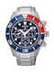 Seiko Prospex Sea Watch Chronograph Solar with Silver Metal Bracelet