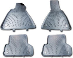 Auto Gs Set of Front and Rear Mats Tray Type 4pcs from Rubber for Honda Civic Gray