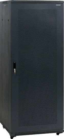 Central Boden Rack-Schrank 47U mit 2 gelochten Türen 60x100x229cm Schwarz 9900 3 696 47/C2