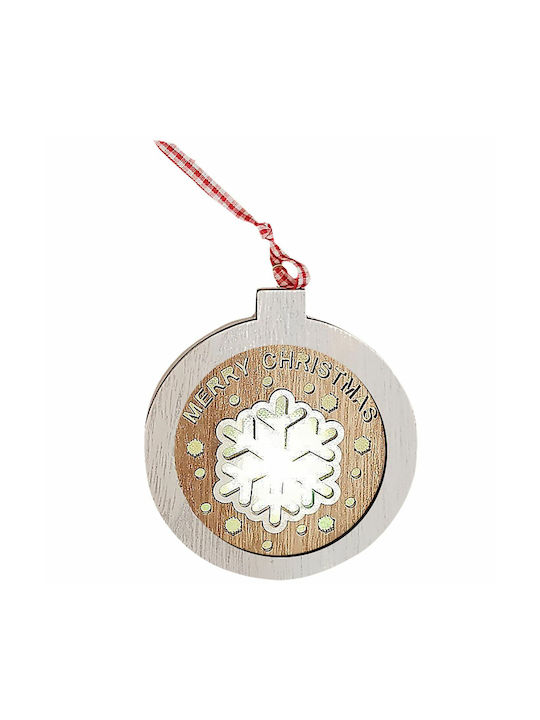 Hängendes Ornament Etikett Hölzern Braun Beleuchtet 9.5x9.5cm