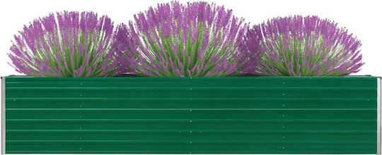 vidaXL Blumenkasten Metallisch Grün 320x40x45cm.