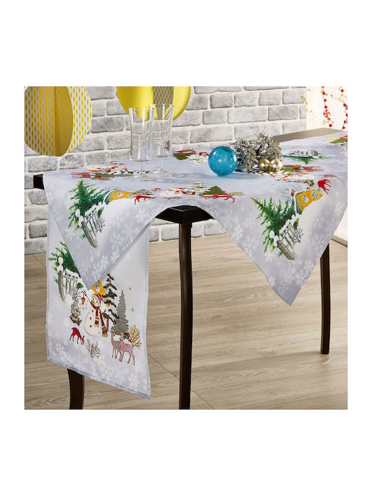 Whitegg FQCM190239-1 Ornament de Crăciun Față de masă Pătrat Material textil Alb M90xL90cm 1buc