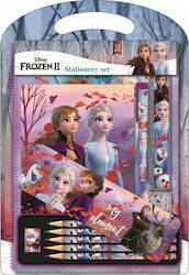 Disney Frozen 2 Kinder Schreibwarenset mit Radiergummi, Notizbuch, Kugelschreiber und Lineal 12Stück