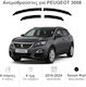 Heko Set of Windbreakers Front and Rear Car Dark Fime for Peugeot 3008 4pcs