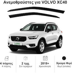 Heko Σετ Ανεμοθραύστες Μπροστινοί Σκούρο Φιμέ για Volvo XC40 2τμχ 31245