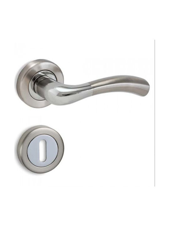 Conset Lever Front Door with Rosette Left C1425 Nickel