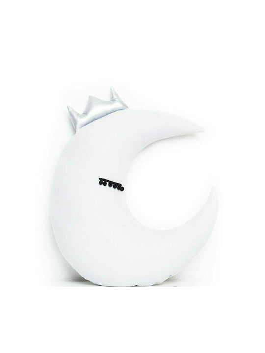 CozyDots Διακοσμητικό Μαξιλάρι Κούνιας Half Moon With Crown Γκρι 40x40cm
