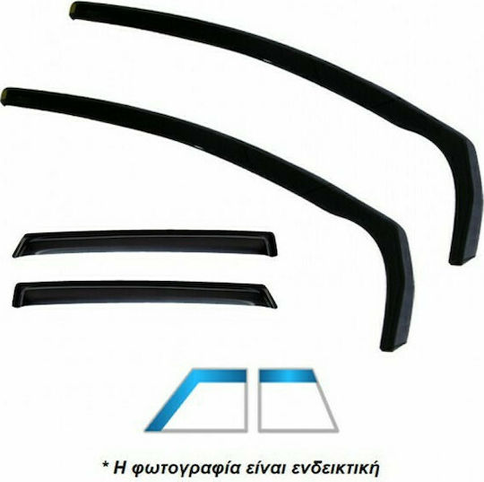 Heko Set Car Windbreakers Front And Back Dark Fime For Skoda Octavia Tour 4/5D 1996-2010 4 Pieces