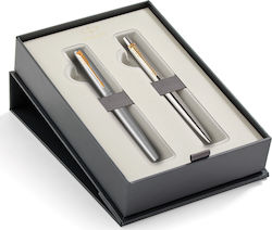 Parker Jotter Σετ Στυλό Rollerball από Ατσάλι Ασημί σε Θήκη (σε Χάρτινη Κασετίνα)