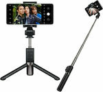 Huawei AF15 Pro Selfie Stick Τρίποδο Κινητού με Bluetooth Μαύρο