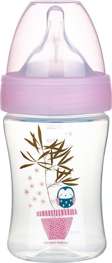 Canpol Babies Plastic Baby Bottle Haberman Owl Anti-colic with Silicone Teat for 0+ Months Pink 260ml