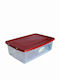 Viomes Kunststoff Aufbewahrungsbox mit Deckel Transparent 59x40x19.5cm 1Stück