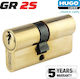 Hugo Locks Lock Cylinder Security GR2S 70mm (27-43) with 3 Keys Gold