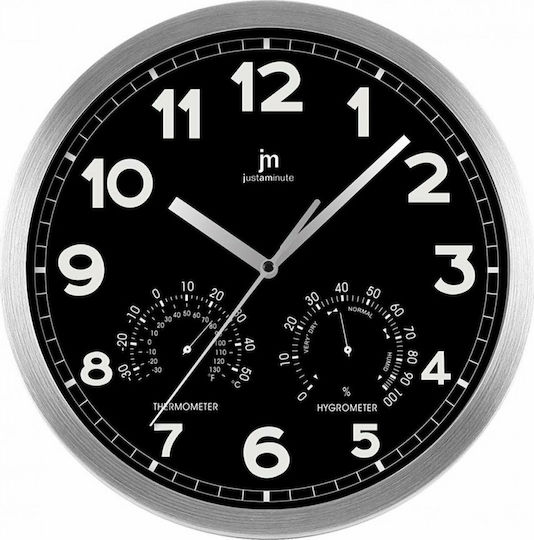 Justaminute Θερμόμετρο & Υγρόμετρο Αναλογικό Πλαστικό Μαύρο Ø30cm Justaminute Θερμόμετρο & Υγρόμετρο Αναλογικό Πλαστικό Μαύρο Ø30cm