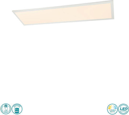 Globo Lighting Rosi Rectangular Recessed LED Panel 40W 120x30cm