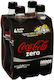 Coca-Cola Zero Cola με Ανθρακικό, Χωρίς Ζάχαρη σε Μπουκάλι 4x500ml