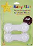 Baby Star Protecții pentru Dulapuri & Sertare cu închizător Hoop & Loop din Plastic în Culoare Alb 2buc