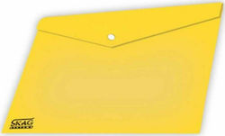 Skag Folder Transparent with Button for Paper A4 Yellow