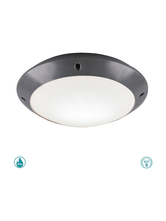 Trio Lighting Camaro Πλαφονιέρα Οροφής Εξωτερικού Χώρου E27 σε Μαύρο Χρώμα R60501042