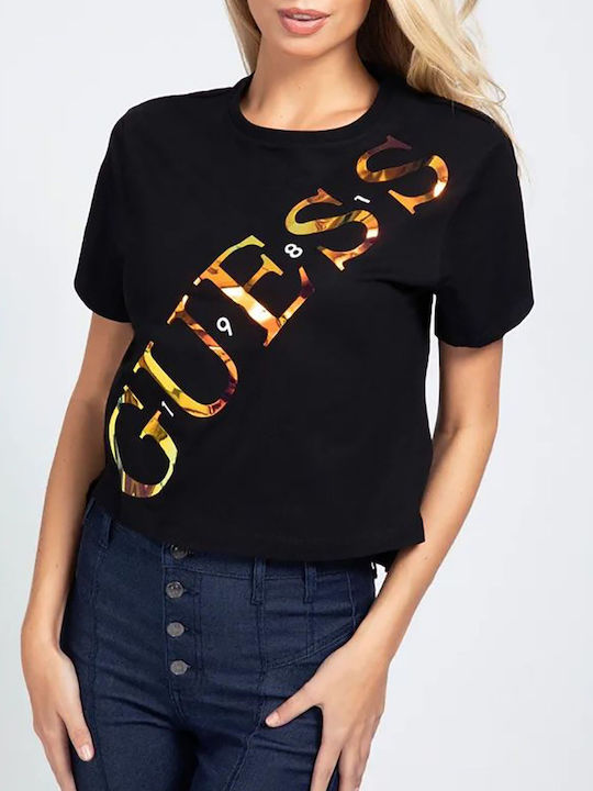 Guess Γυναικείο T-shirt Μαύρο