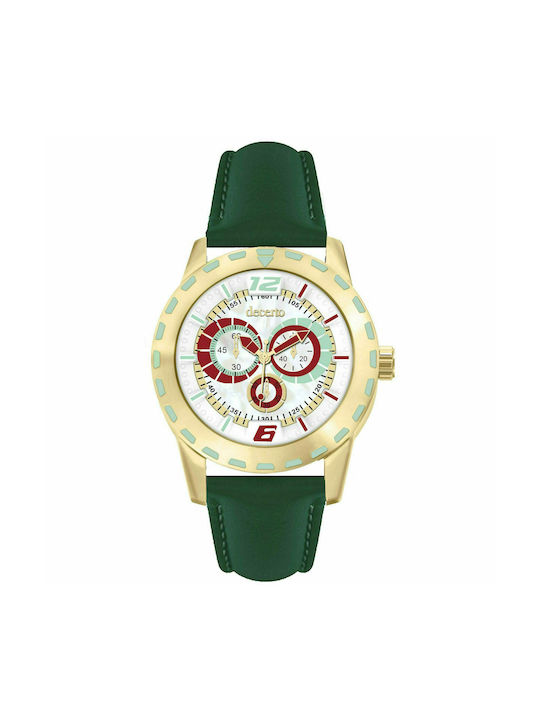 Decerto Flirty Watch with Green Leather Strap