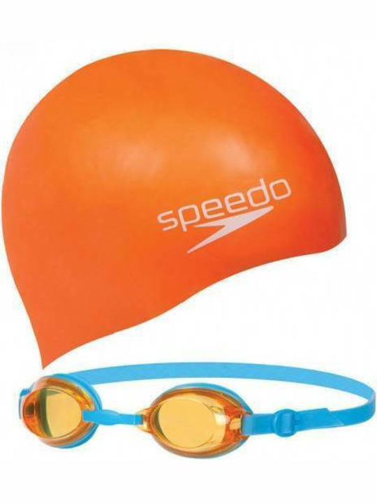 Speedo Jet Set Silicone Kids Swimming Cap Orange