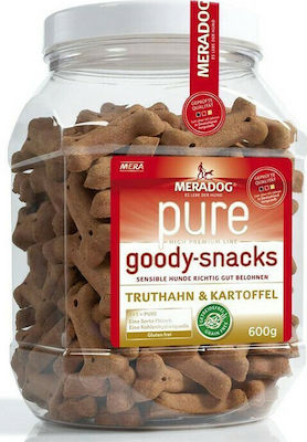 Meradog Pure Sensitive Kekse Hund Diät ohne Getreide & Gluten mit Kartoffeln und Türkei 600gr