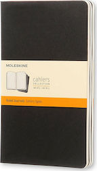 Moleskine Cahiers Large Set 3 Caiete 80 Foi A5 Cu dungi Negru