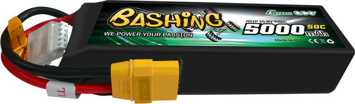 Gens ace G-Tech 5000mAh 14.8V 4S1P 60C Lipo Battery Pack with XT90 Plug-Bashing Series