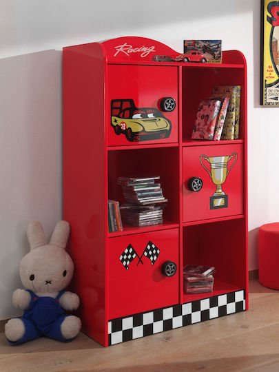 Car Bücherregal Boden Rot 76x42x133cm