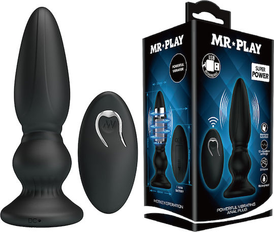 Mr. Play Analvibrator mit kabelloser Funktion Schwarz 12cm