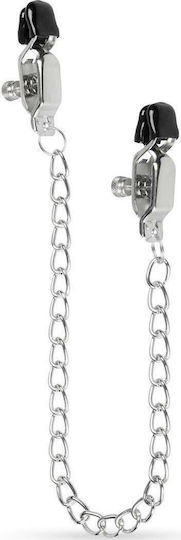 Easytoys Big Nipple Clamps with Chain Nipple Clamps in Silver Color