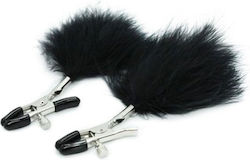 Toyz4lovers Nipple Clamps with Feather Скоби за Брадавици в Черно Цвят