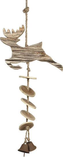 Espiel Christmas Wooden Figure Ceiling Pendant Brown Height 51.5cm