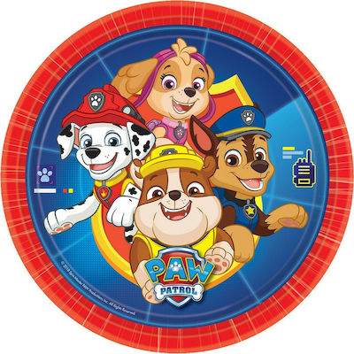 Amscan Plate Πιάτα Χάρτινα Φαγητού 23 εκ. Paw Patrol 8pcs