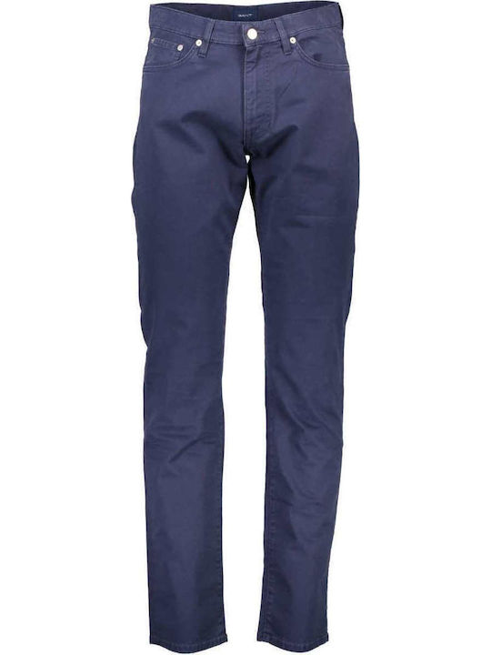 Gant Ανδρικό Παντελόνι Chino Ελαστικό σε Slim Εφαρμογή Μπλε