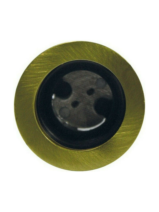 Aca Στρογγυλό Μεταλλικό Χωνευτό Σποτ με Ντουί G4 σε Χρυσό χρώμα 3.4x3.4cm